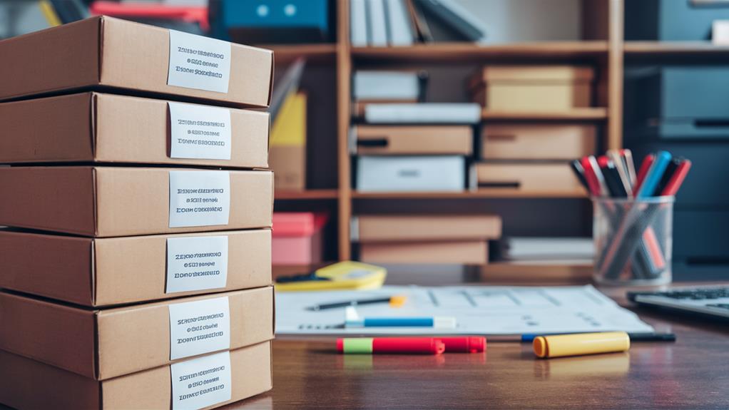 labeling and organizing boxes