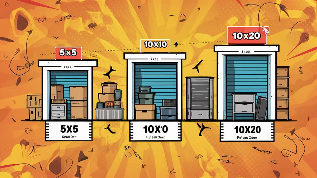 storage unit size comparison